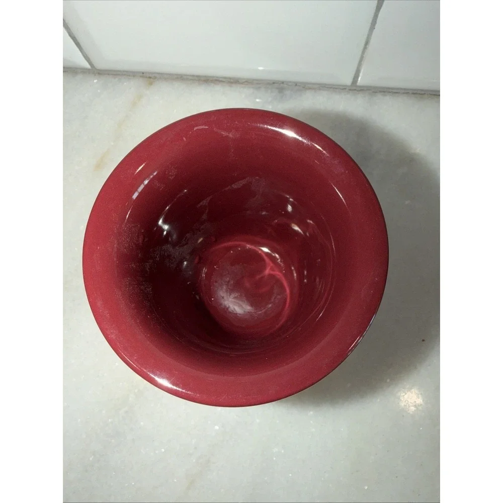 Vtg Ceramic Shell Burgundy Dish  Pfaltzgraff  Soap With Matching Water Cup GW992